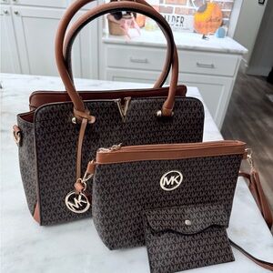 MK Boutique Black and Brown Satchel Trio